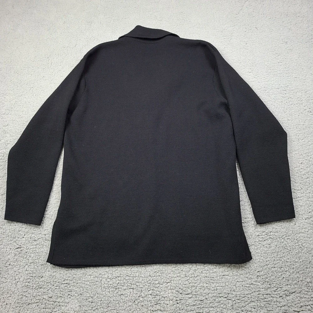 Talbots Women's Cardigan XL 100% Merino Wool Black Classic Preppy Chic Vintage